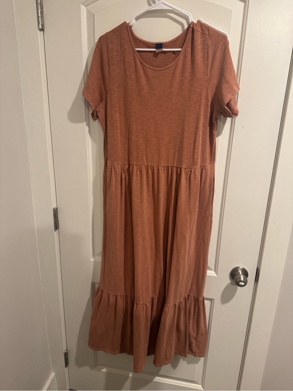 Old Navy Girls Rust Short-Sleeve Tiered Dress